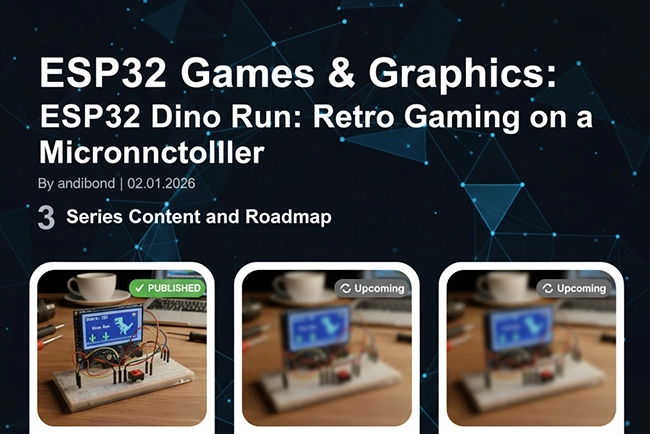 ESP32 Dino Run game on 0.96 OLED display
