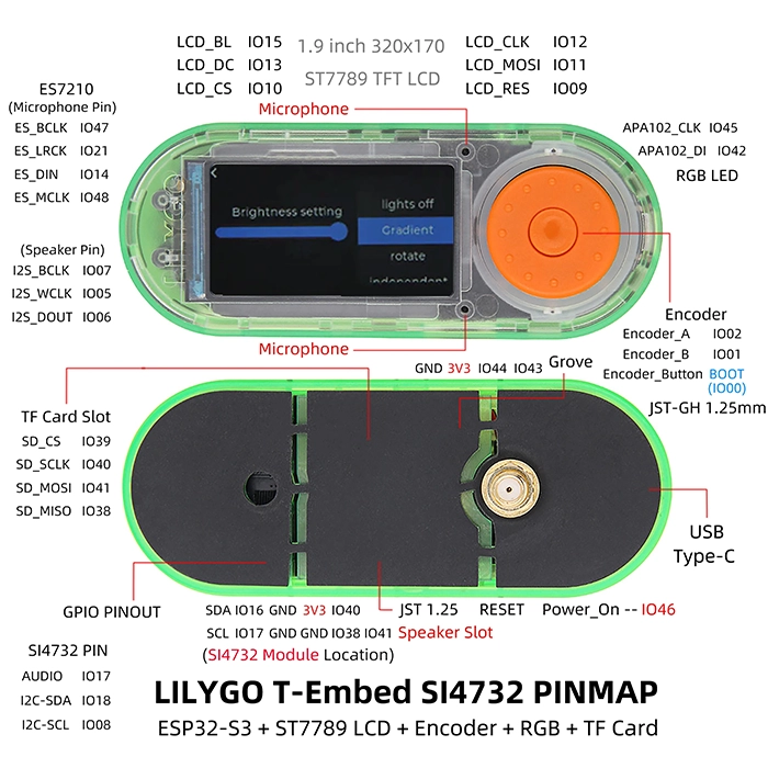 LILYGO T-Embed SI4732 ESP32-S3 Radio Dev Board