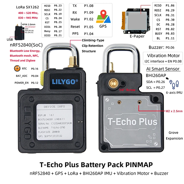 LILYGO T-Echo PLUS NRF52840 SX1262