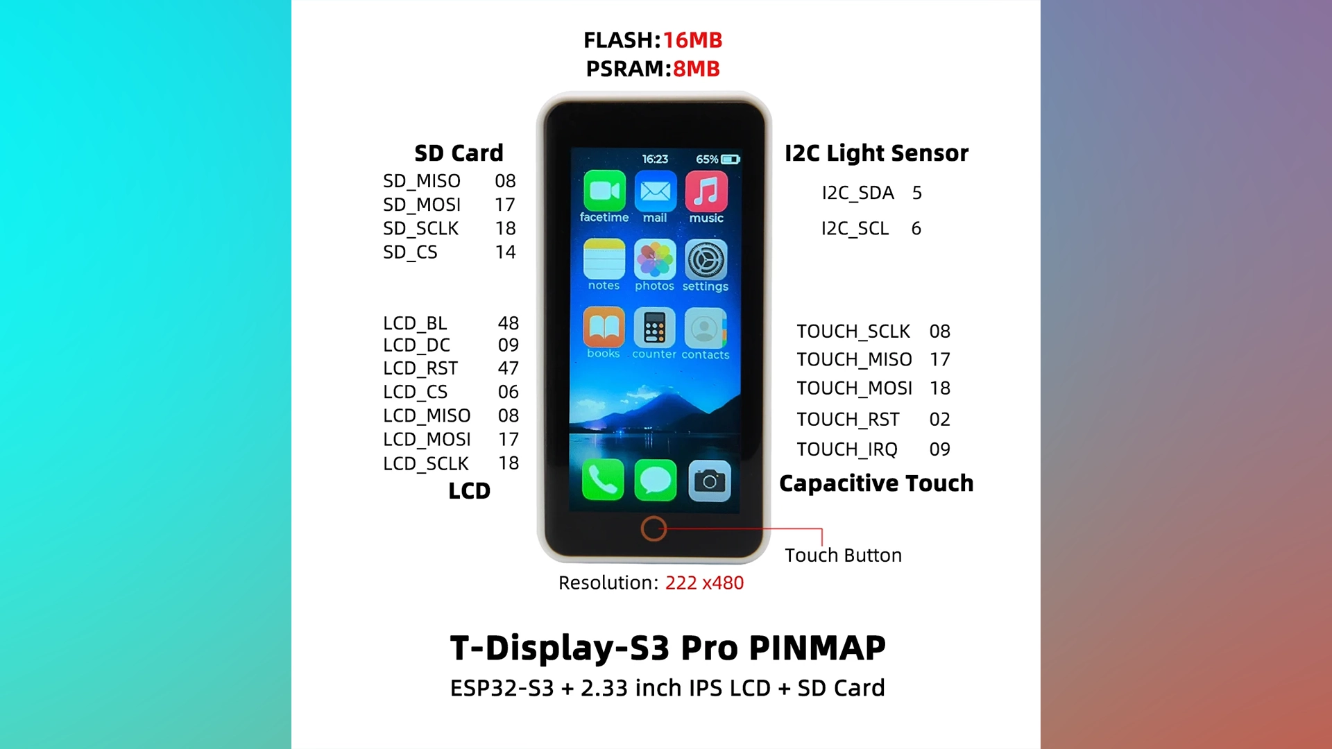 T-Display-S3-Pro PINMAP