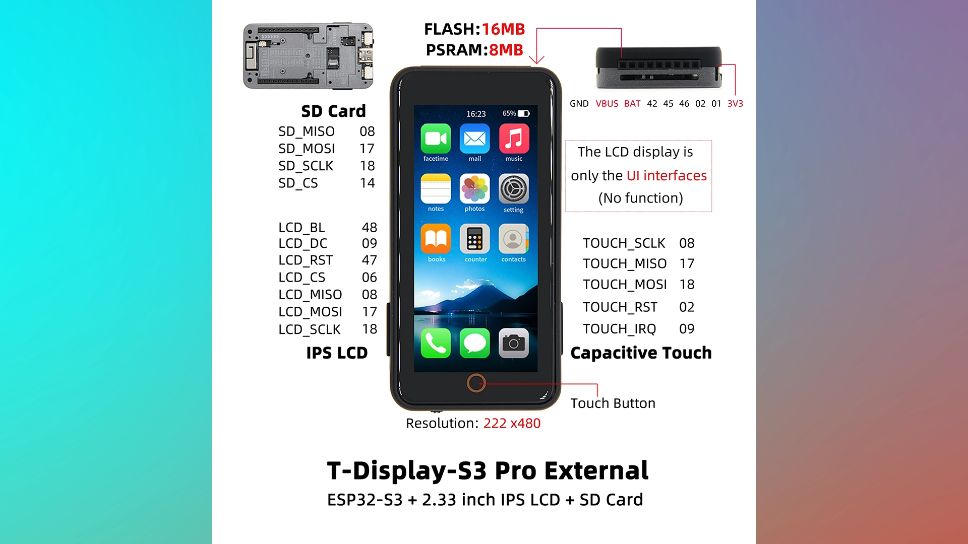 T-Display-S3-Pro External PINMAP