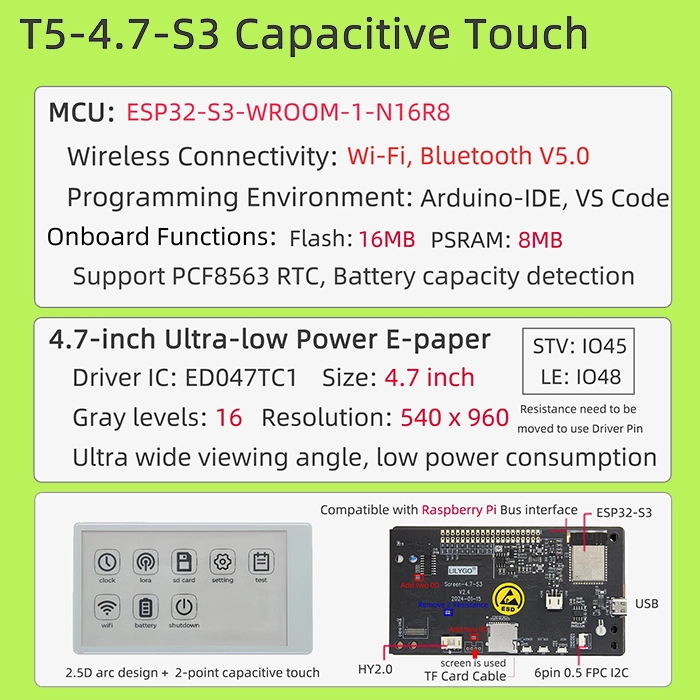 LILYGO T5 4.7 Inch E-paper V2.3 ESP32-S3
