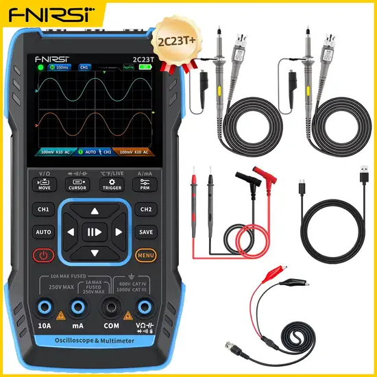 FNIRSI 2C23T AC DC 1000V 10A T-RMS Multimeter Oscilloscope