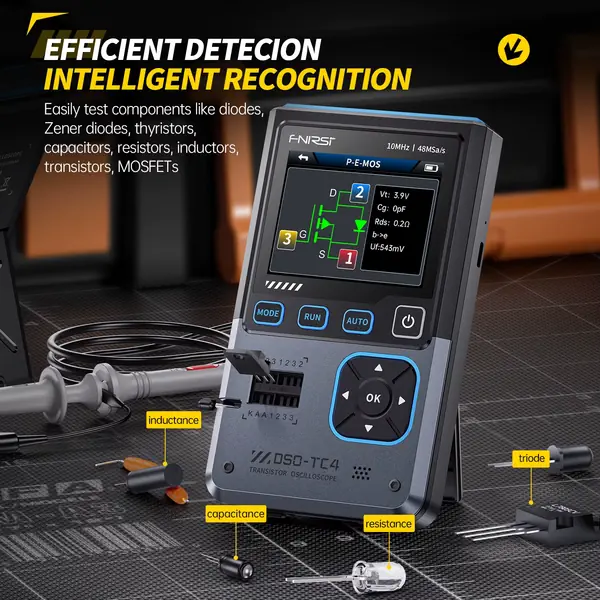 FULL TECHNICAL REVIEW FNIRSI Digital Oscilloscope DSO-TC4 DSO-TC3 3-in-1 Handheld Digital Oscilloscope Transistor Tester Signal Source Portable Electronic Tester Tools 1 FNIRSI Digital Oscilloscope DSO-TC4 DSO-TC3