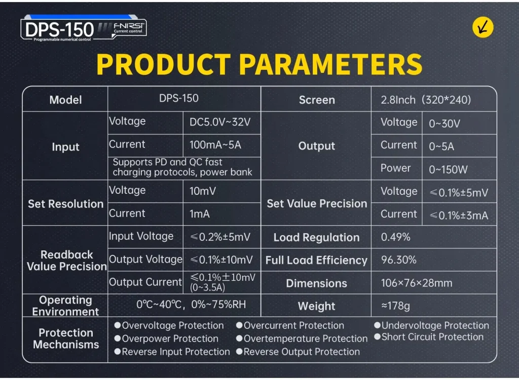 FULL TECHNICAL REVIEW FNIRSI DPS-150 Programmable CNC DC Switching Power Supply 30V 5A Adjustable Voltage Regulator Laboratory Bench Power Supply 6 FNIRSI DPS-150 Programmable CNC DC Switching Power Supply 30V 5A