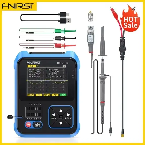 FULL TECHNICAL REVIEW FNIRSI DSO-TC3 Digital Oscilloscope Transistor Tester Signal Generator 3 in1 3 | andibond.com