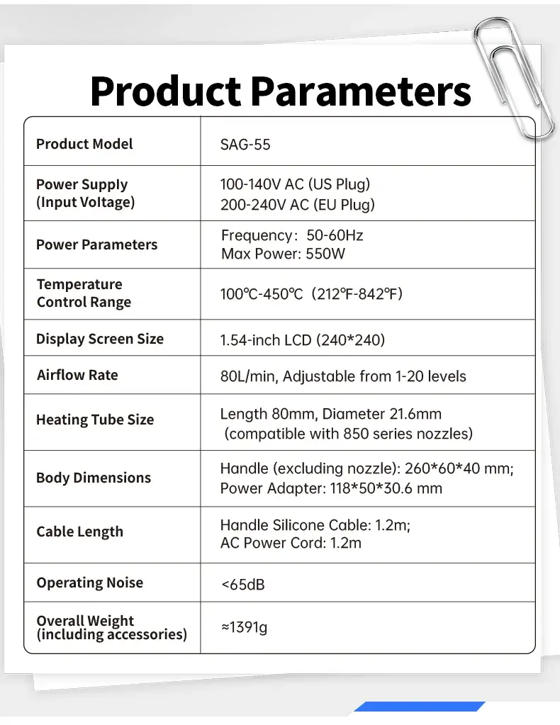 FNIRSI SAG-55 Micro Hot Air Gun