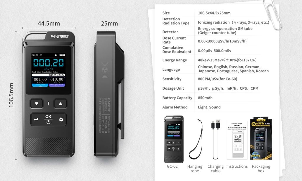 FNIRSI GC-02 Geiger Counter