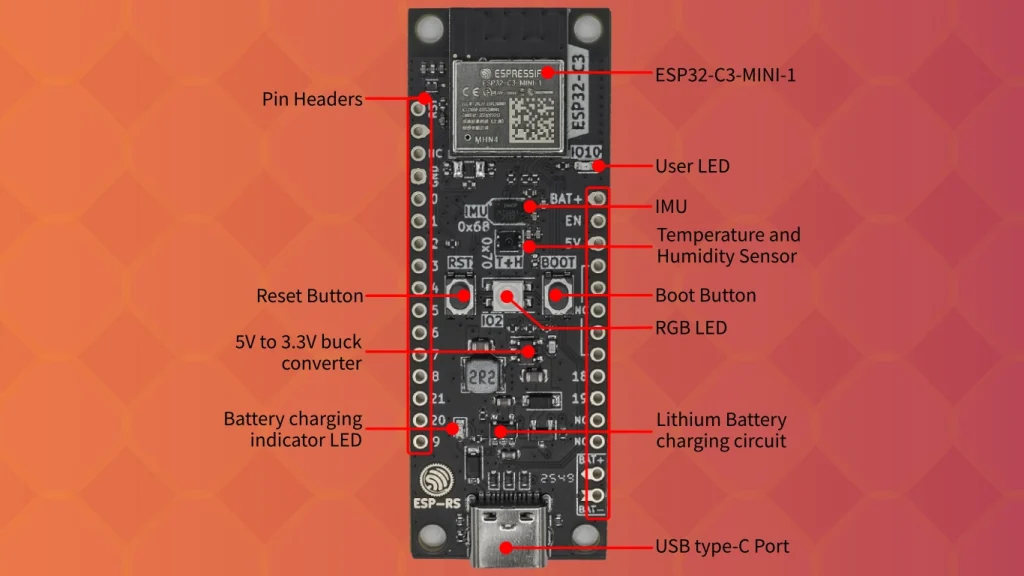 ESP32-C3-DevKit-RUST-2 Pinout