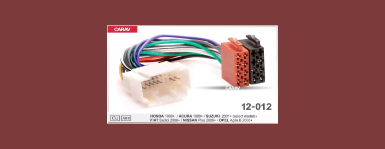 CARAV 12-012 ISO adapter pinout ACURA, FIAT, HONDA, NISSAN, OPEL, SUZUKI