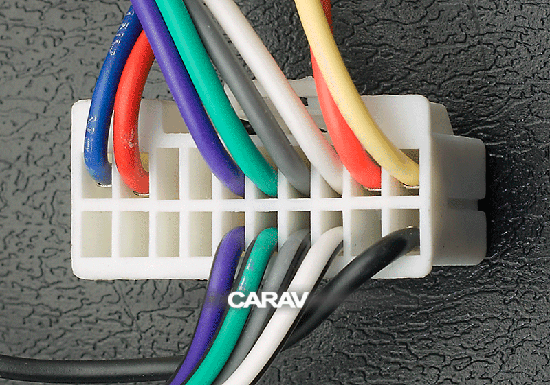 CARAV 12-112 ISO adapter pinout ACURA, FIAT, HONDA, NISSAN, OPEL, SUZUKI