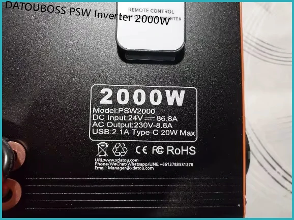 Full technical review DATOUBOSS PSW Inverter 2000W 24 | andibond.com